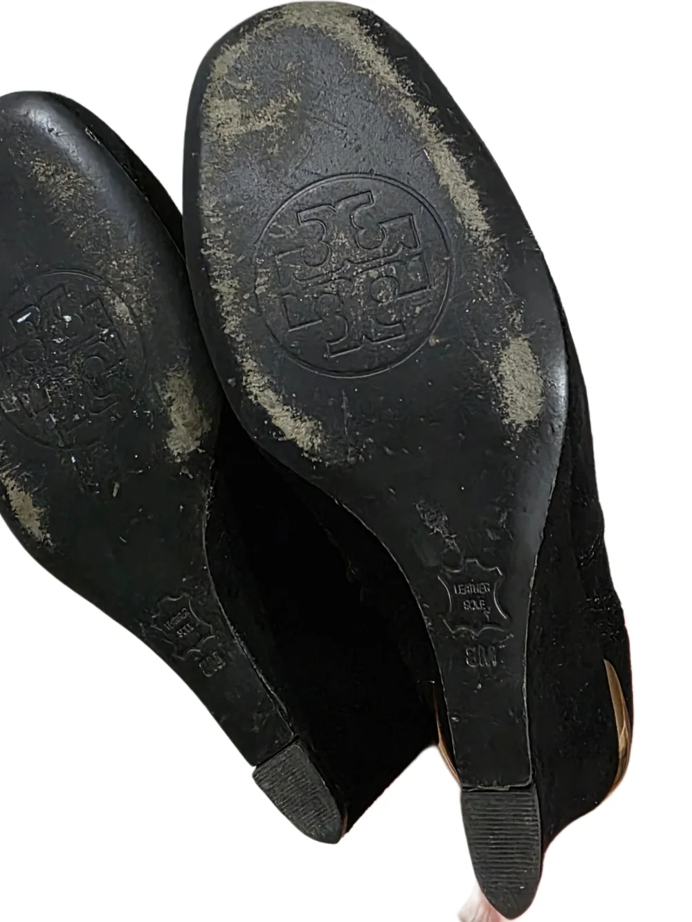 Tory Burch Hendin Black Suede Knee-High Wedge Boots